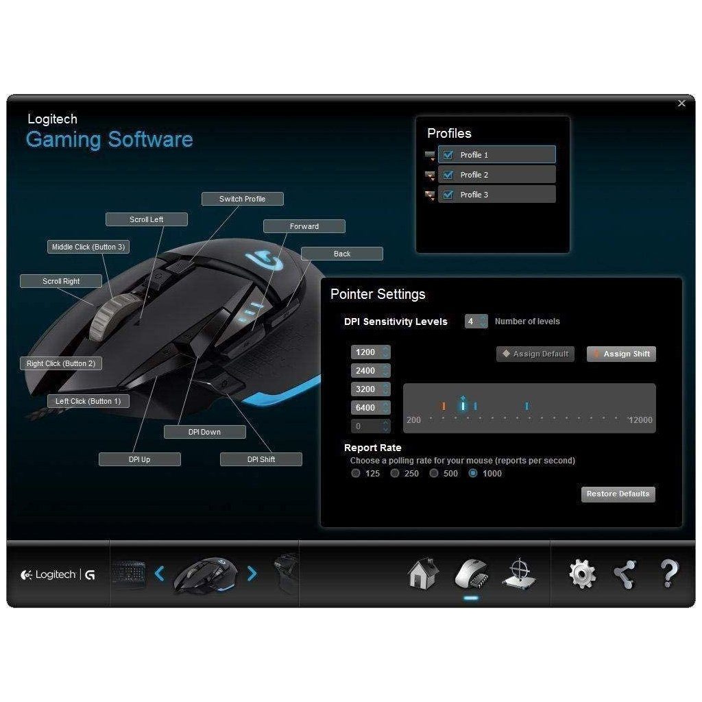 Logitech G502 Proteus Core Tunable Gaming Mouse (Refurbished) Gaming Mouse - Tophatter Daily Deals