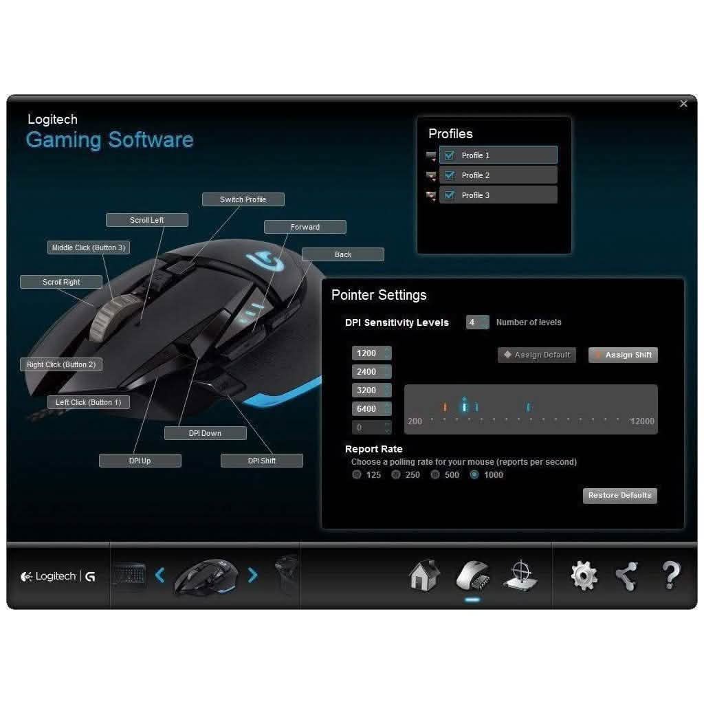 Logitech G502 Proteus Core Tunable Gaming Mouse (Refurbished) Computer Mice - Tophatter Daily Deals