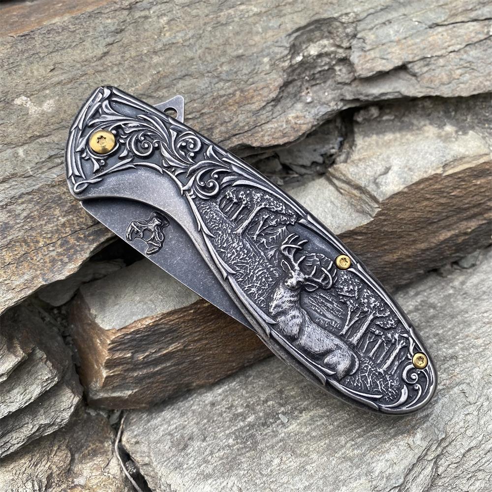 Reindeer Folding Knife - Tophatter Daily Deals