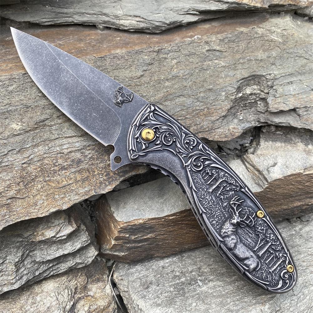 Reindeer Folding Knife - Tophatter Daily Deals