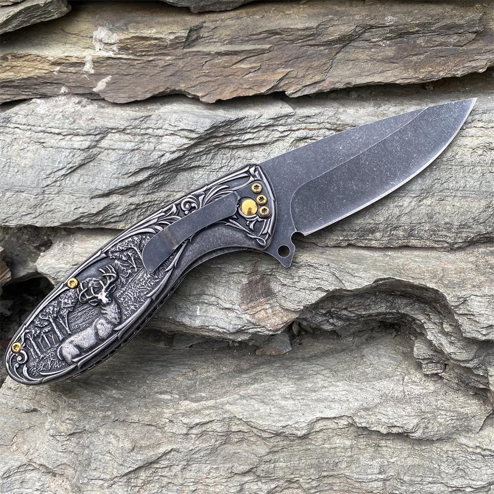 Reindeer Folding Knife - Tophatter Daily Deals