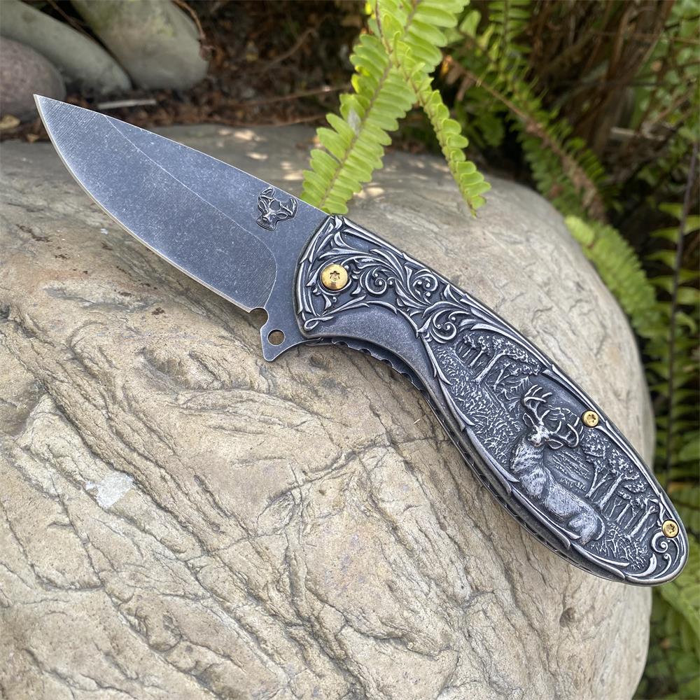 Reindeer Folding Knife Reindeer Knife - Tophatter Daily Deals