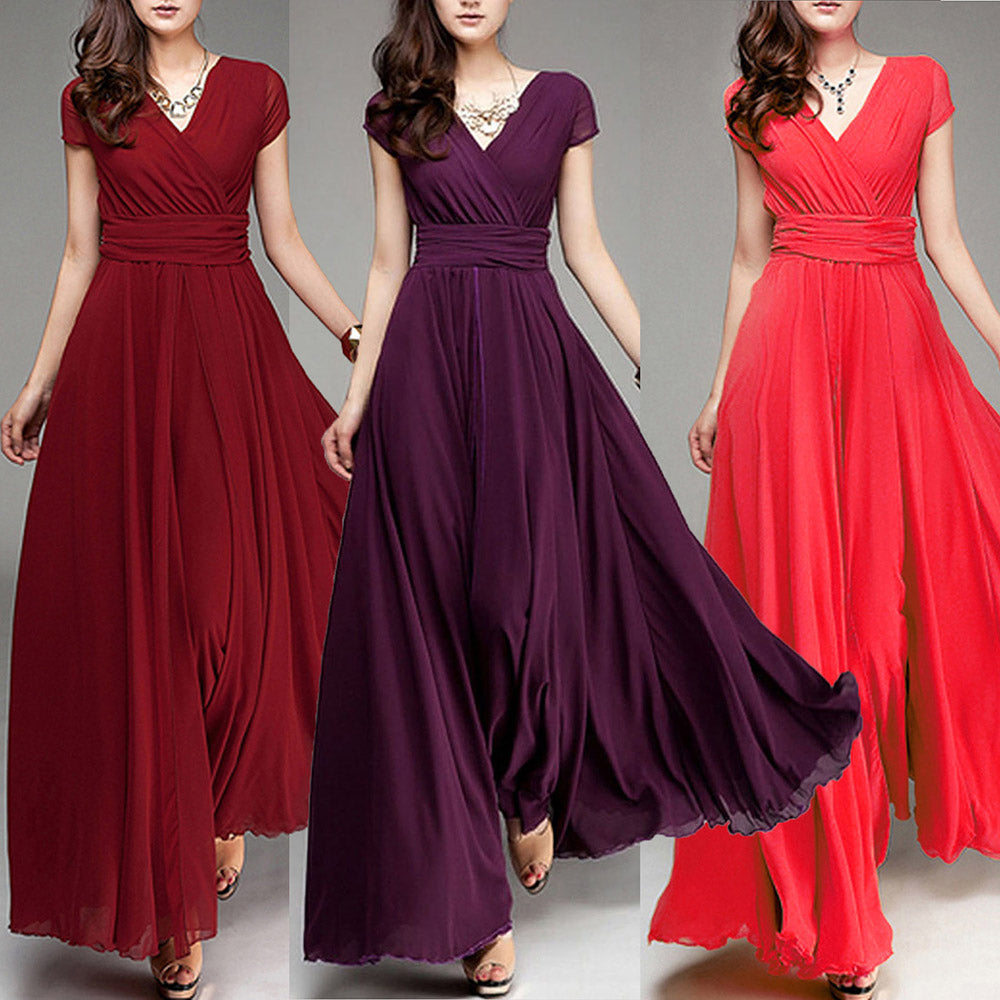Long Cocktail Chiffon Evening Dress Maxi Dresses - Tophatter Daily Deals