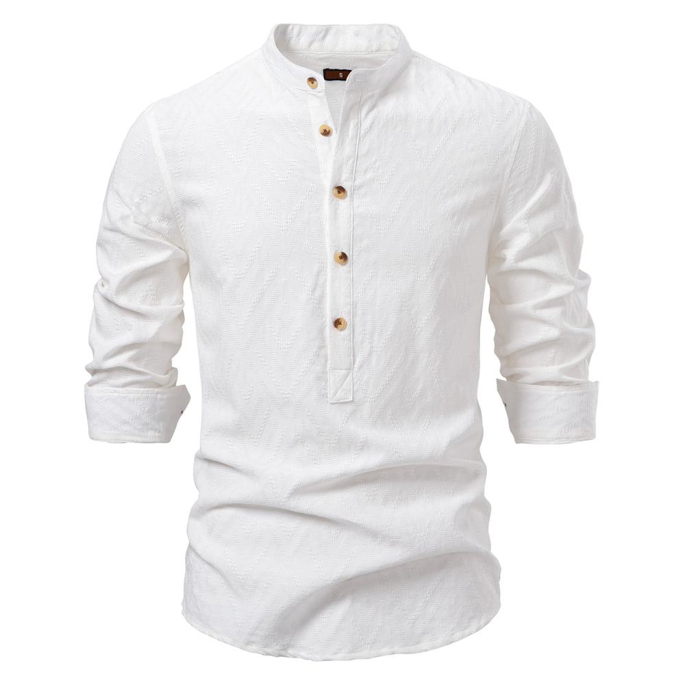 Casual Long Sleeve Shirt For Men White Men's Clothing - Tophatter Daily Deals
