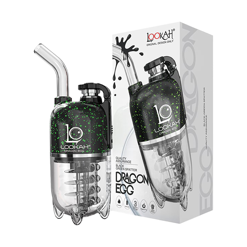 Lookah Dragon Egg Electric Dab Rig Lookah Black Green Spatter Vaporizers - Tophatter Daily Deals