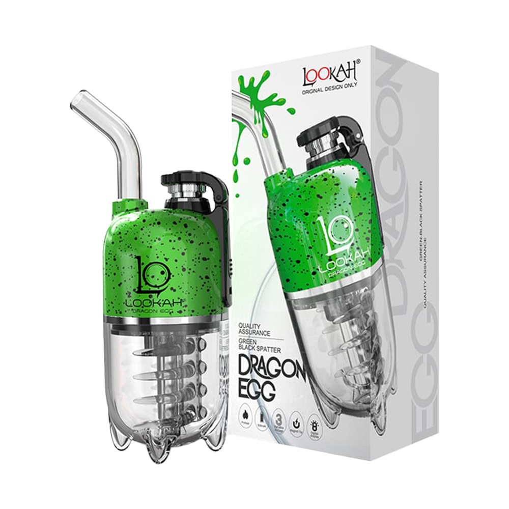 Lookah Dragon Egg Electric Dab Rig Lookah Green Black Spatter Vaporizers - Tophatter Daily Deals
