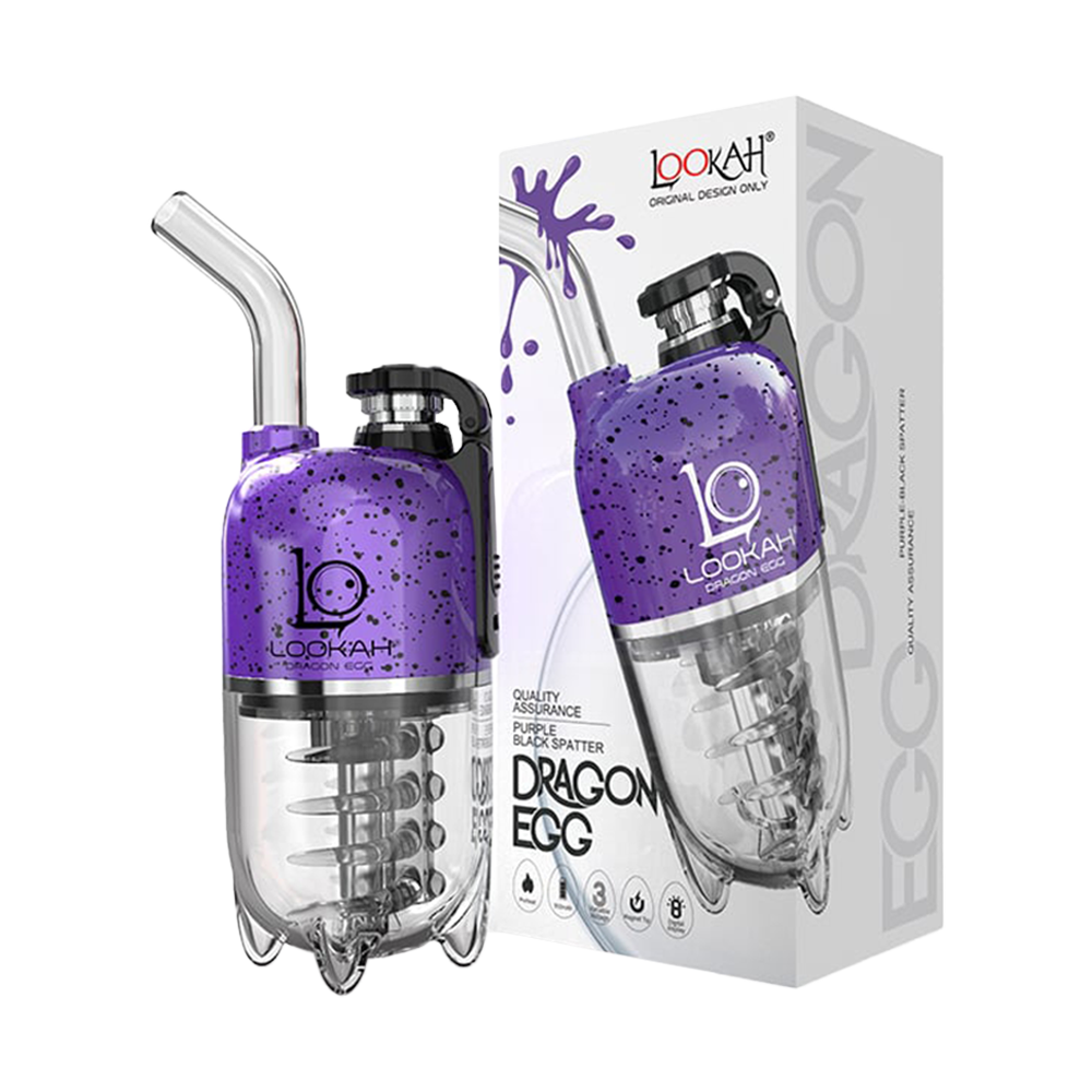 Lookah Dragon Egg Electric Dab Rig Lookah Purple Black Spatter Vaporizers - Tophatter Daily Deals