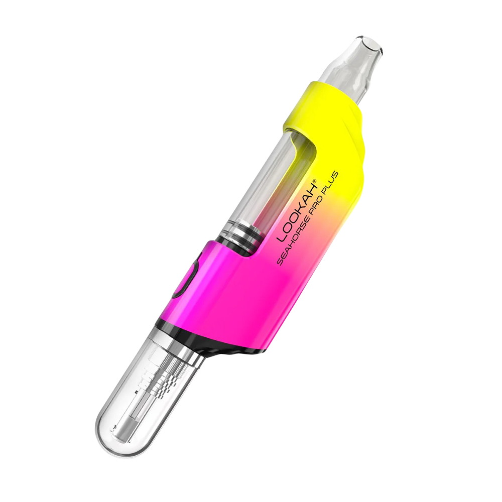 Lookah Seahorse Pro Plus Electric Dab Straw Lookah Pink Yellow Gradient Vaporizers - Tophatter Daily Deals