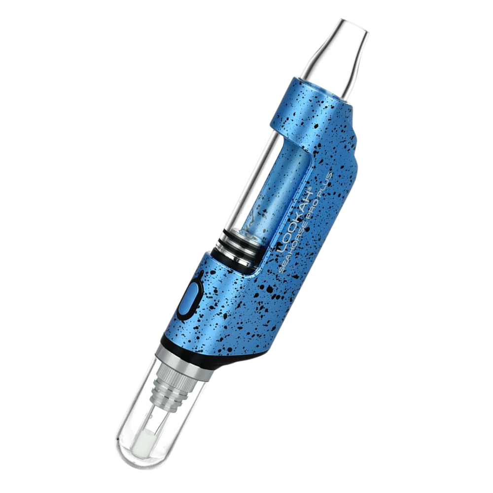 Lookah Seahorse Pro Plus Electric Dab Straw Lookah Blue Black Spatter Vaporizers - Tophatter Daily Deals