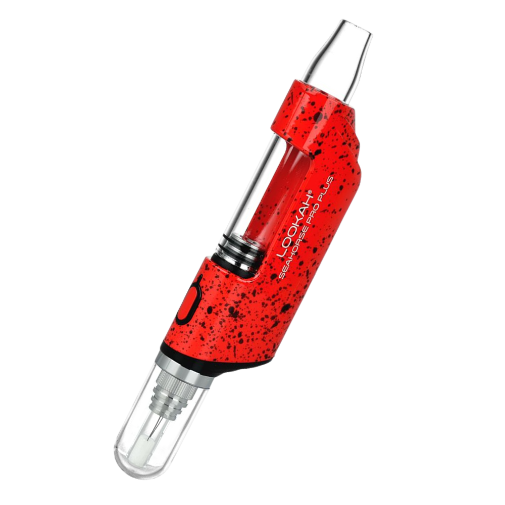 Lookah Seahorse Pro Plus Electric Dab Straw Lookah Red Black Spatter Vaporizers - Tophatter Daily Deals
