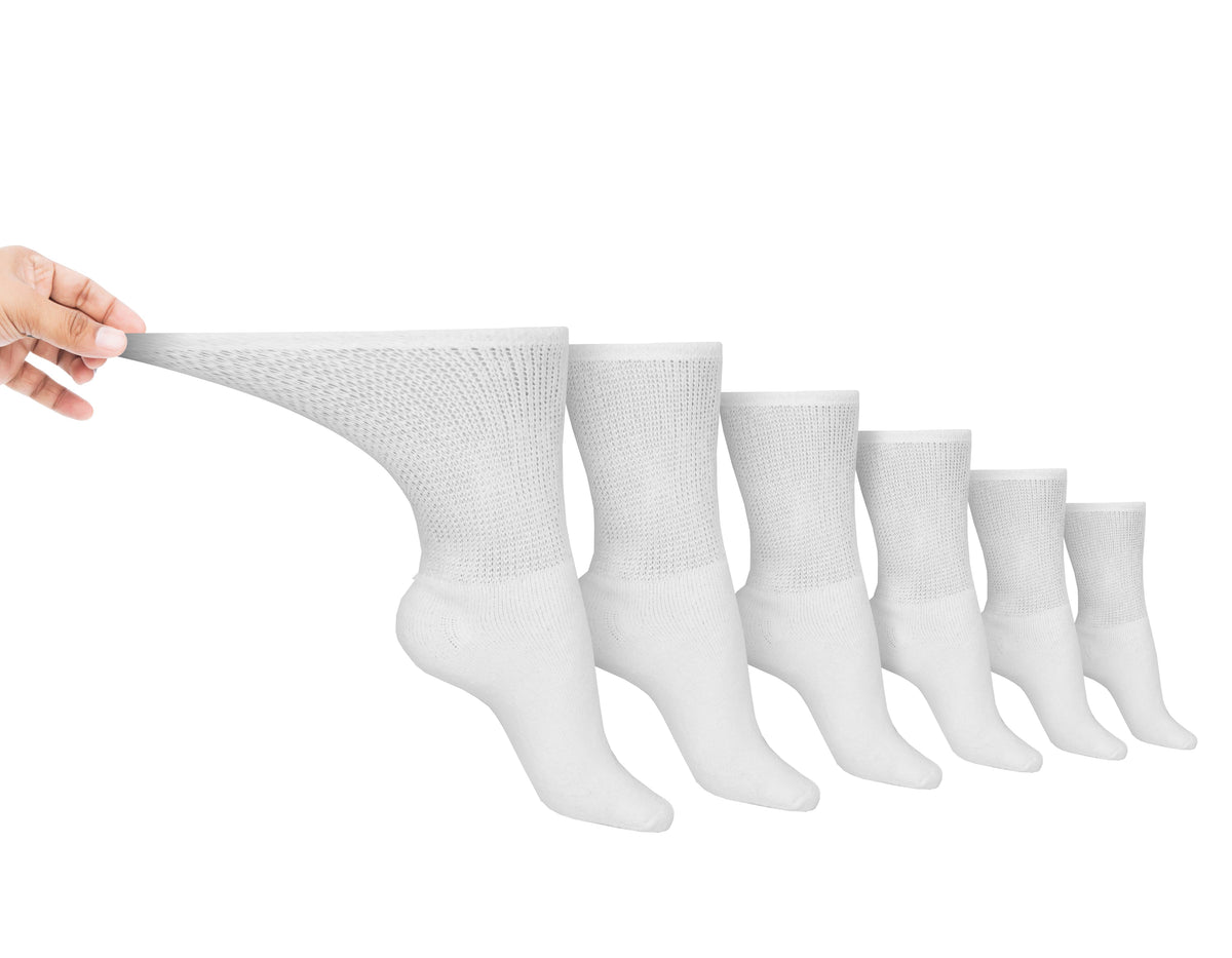 Men's Cotton Diabetic Crew Socks (6 Pair) White Men's Socks - Tophatter Daily Deals