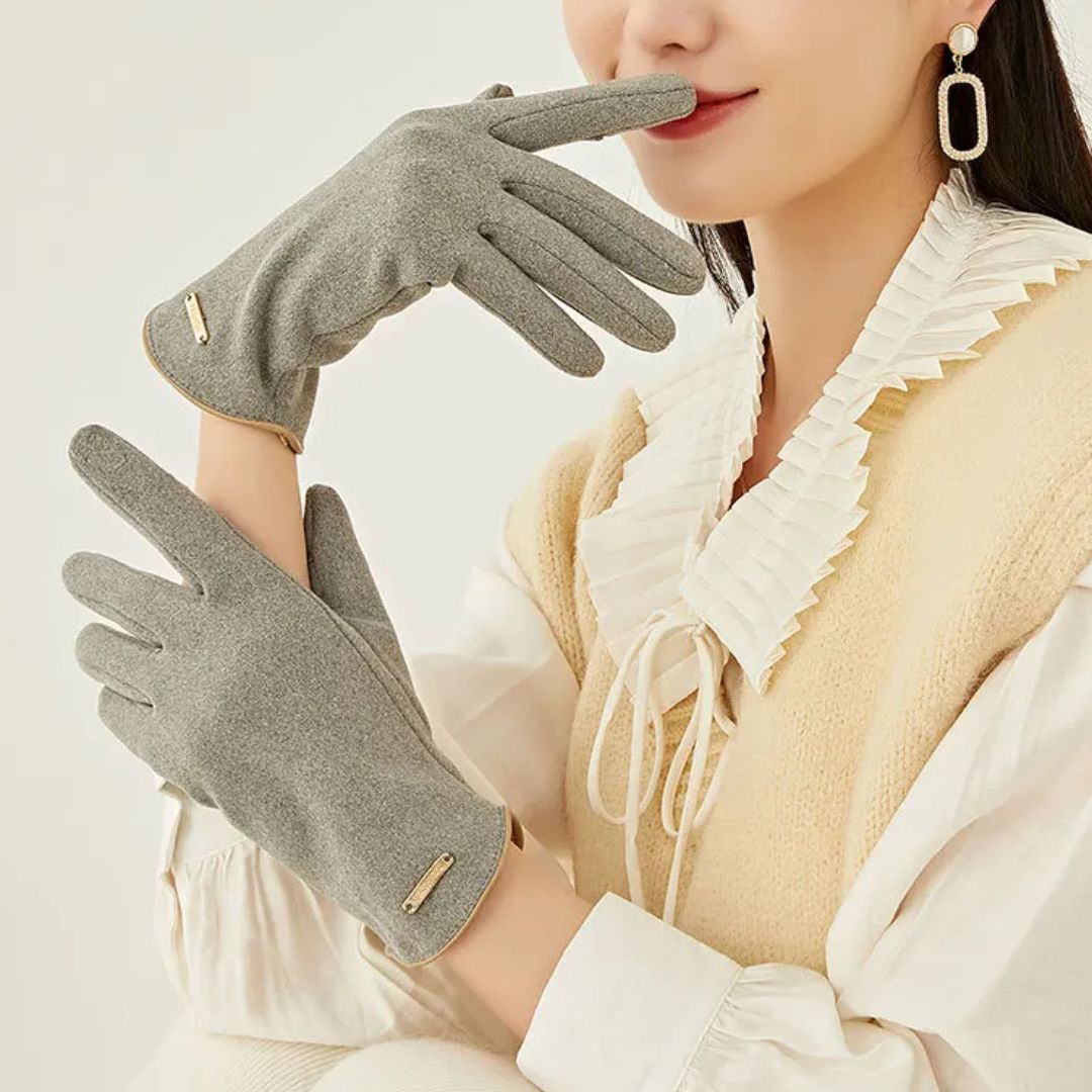 Soft Timeless Women Suede Gloves - Fitted, Cashmere Lined - Tophatter Daily Deals