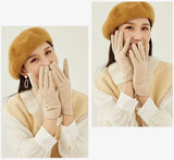 Soft Timeless Women Suede Gloves - Fitted, Cashmere Lined - Tophatter Daily Deals