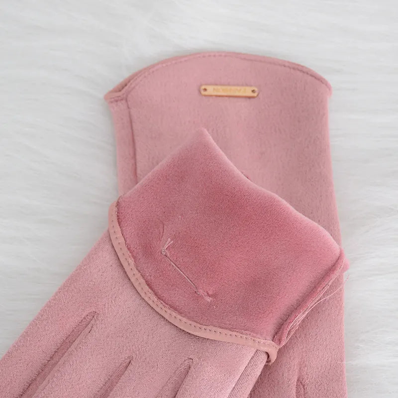 Soft Timeless Women Suede Gloves - Fitted, Cashmere Lined - Tophatter Daily Deals