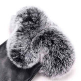 Warm Women's Leather Gloves - Faux Fur Cuff, Touchscreen - Tophatter Daily Deals