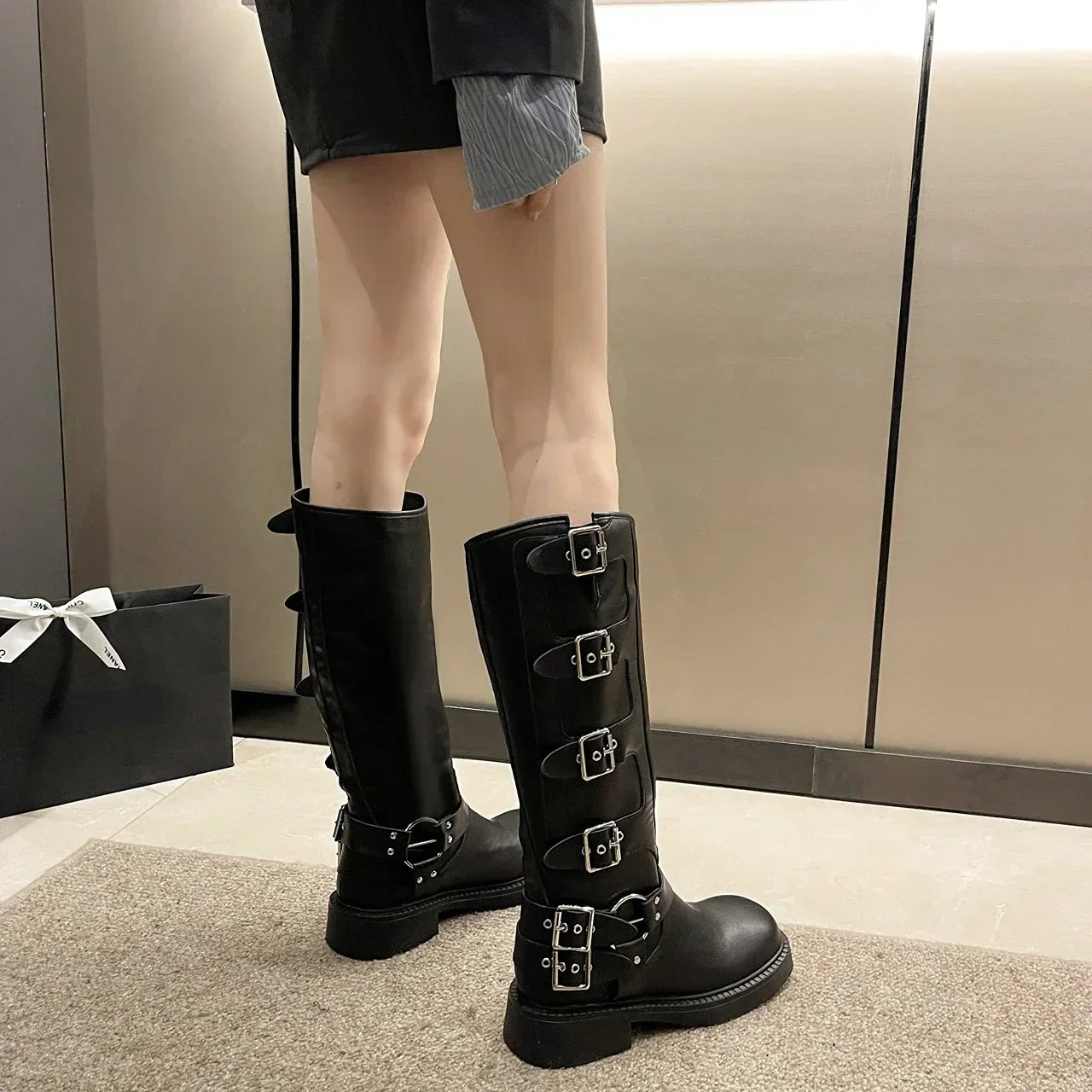 Elegant Low Heel Trend Punk Gothic Rock Boots Boots - Tophatter Daily Deals