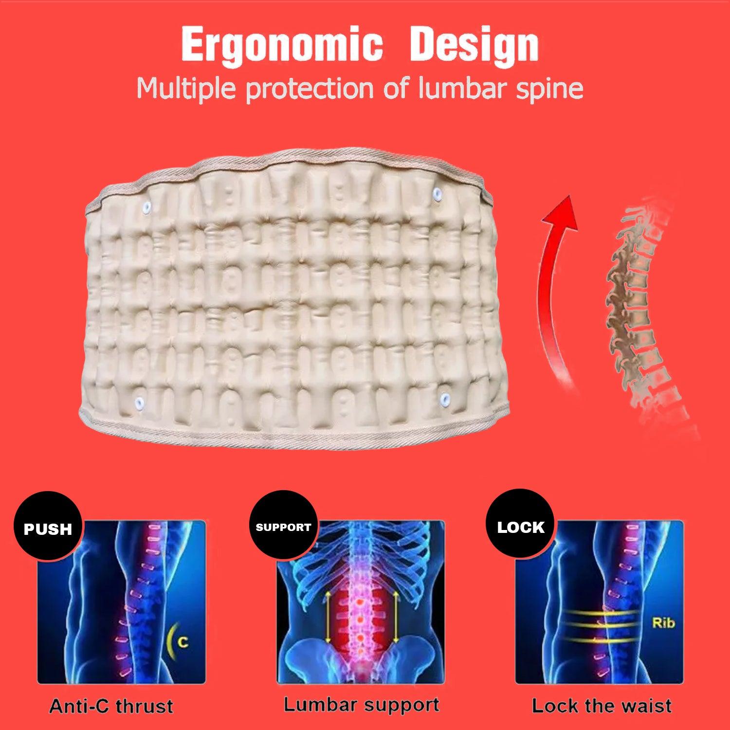 Lumbar Support Belt - Pain Relief Lower Back Spine Decompression Belt Back Brace Health Care - Tophatter Daily Deals