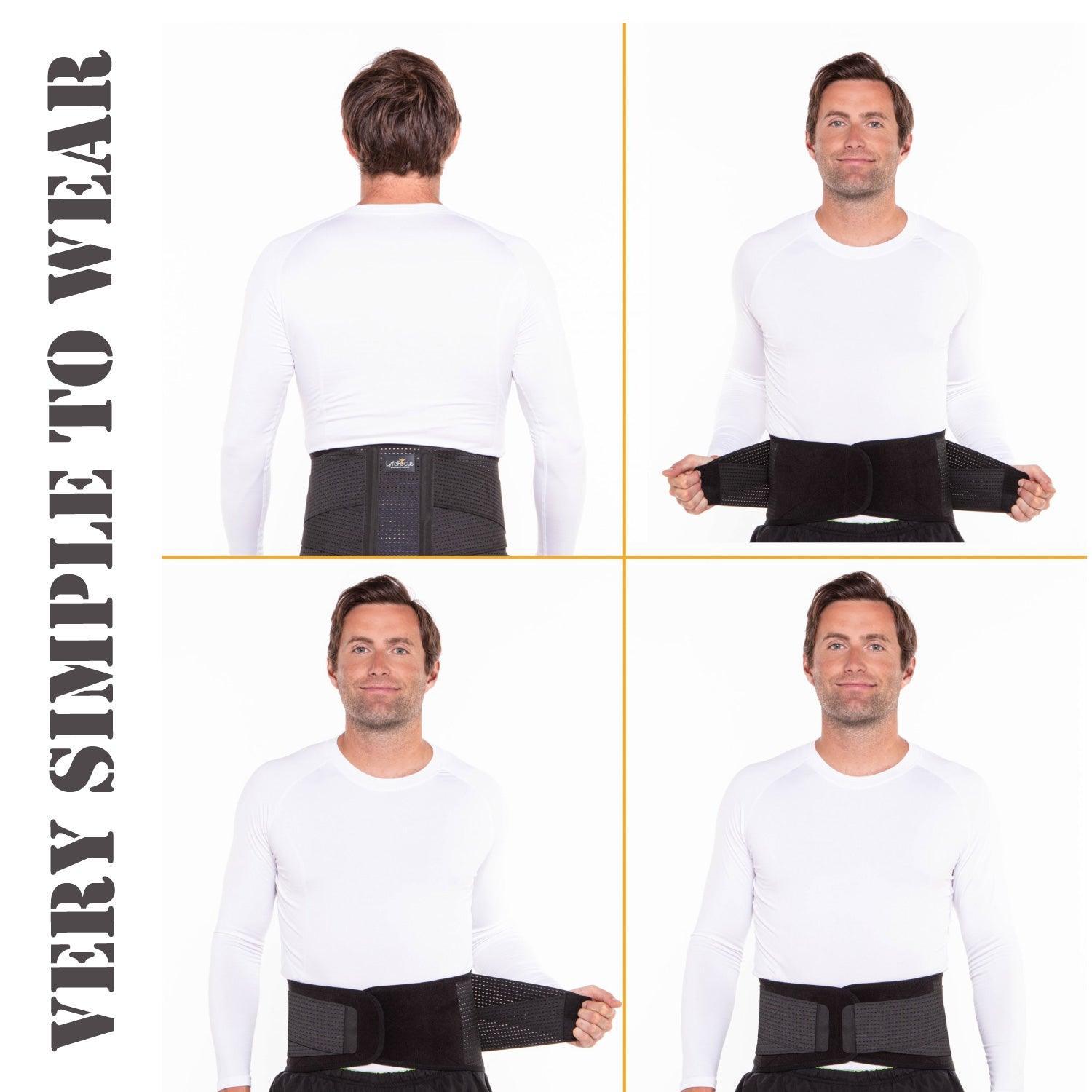 Lower Back Support Belt - Adjustable Back Brace for Lower Back Pain Health Care - Tophatter Daily Deals