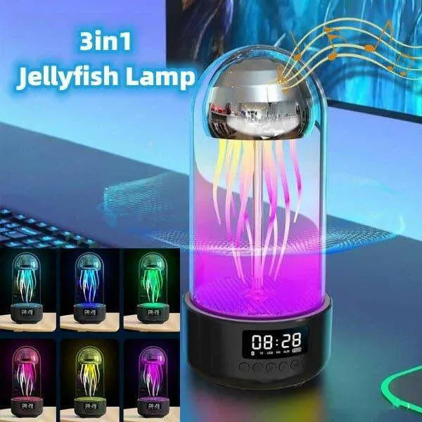 Luminous Jellyfish Lamp With Clock And Bluetooth Speaker "Jellonimo™" Speakers - Tophatter Daily Deals