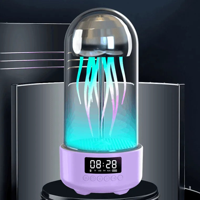 Luminous Jellyfish Lamp With Clock And Bluetooth Speaker "Jellonimo™" Purple Speakers - Tophatter Daily Deals