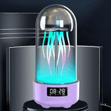 Luminous Jellyfish Lamp With Clock And Bluetooth Speaker "Jellonimo™" Purple Speakers - Tophatter Daily Deals