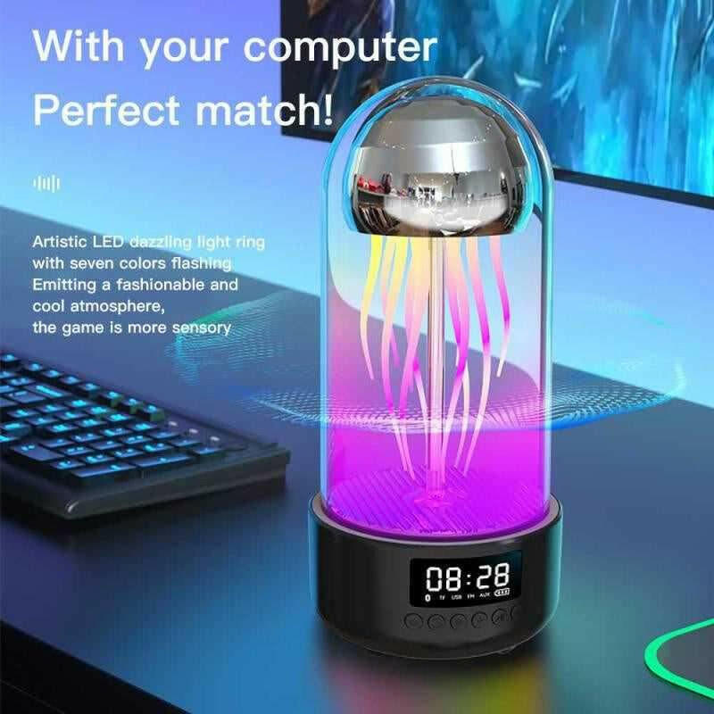 Luminous Jellyfish Lamp With Clock And Bluetooth Speaker 