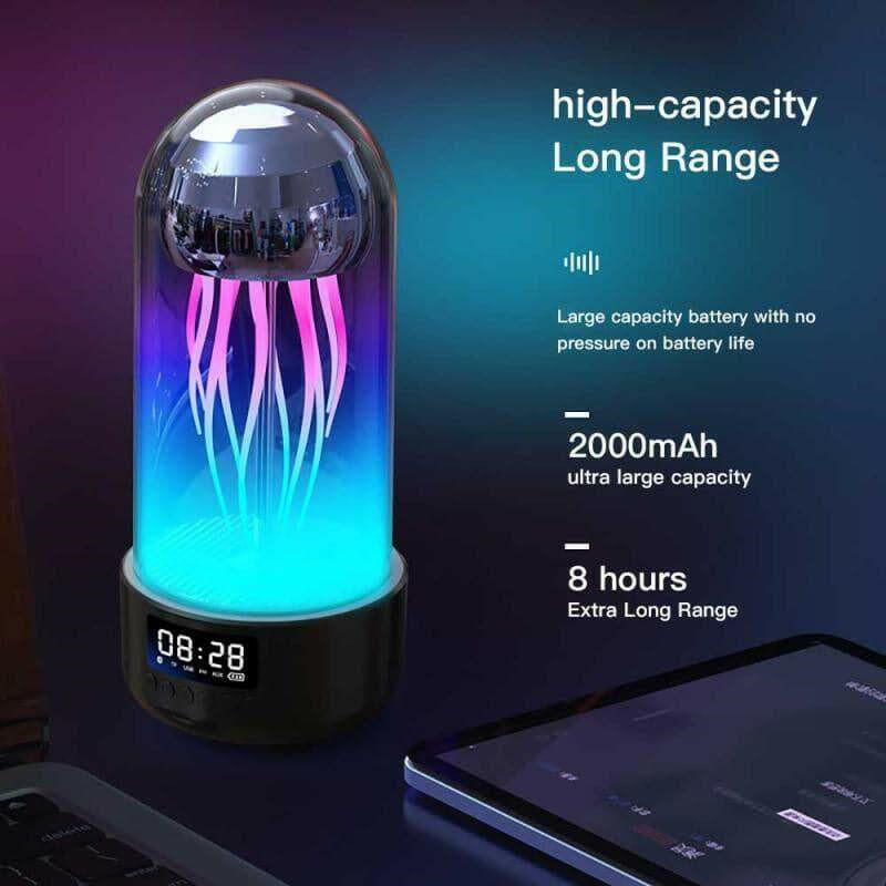 Luminous Jellyfish Lamp With Clock And Bluetooth Speaker 