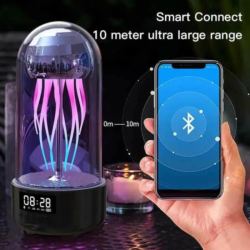 Luminous Jellyfish Lamp With Clock And Bluetooth Speaker "Jellonimo™" Speakers - Tophatter Daily Deals