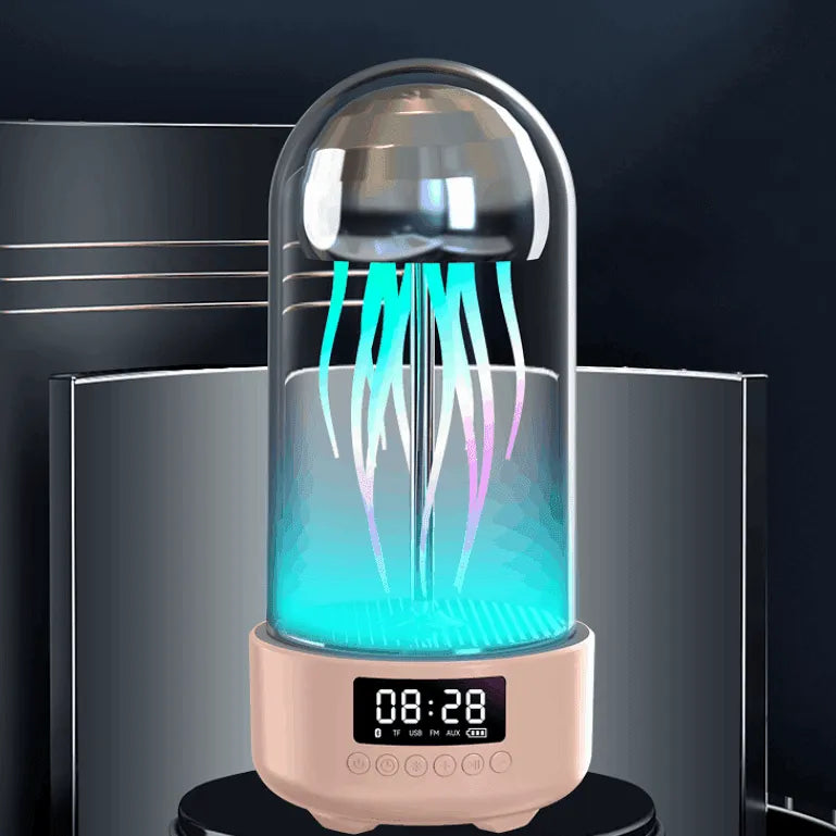 Luminous Jellyfish Lamp With Clock And Bluetooth Speaker "Jellonimo™" Pink Speakers - Tophatter Daily Deals
