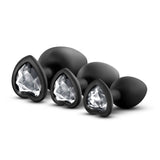 Luxe Bling Plugs Training Kit Black With Clear Gems - 3 Sizes > Anal Range > Butt Plug Kits - Tophatter Daily Deals