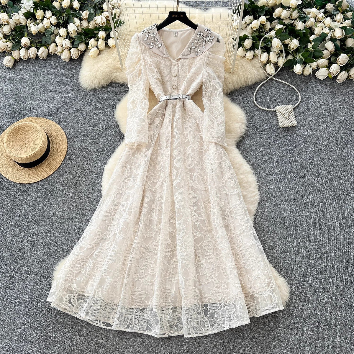 Luxury Beading Lace Embroidered Formal Evening Dress Maxi Dresses - Tophatter Daily Deals