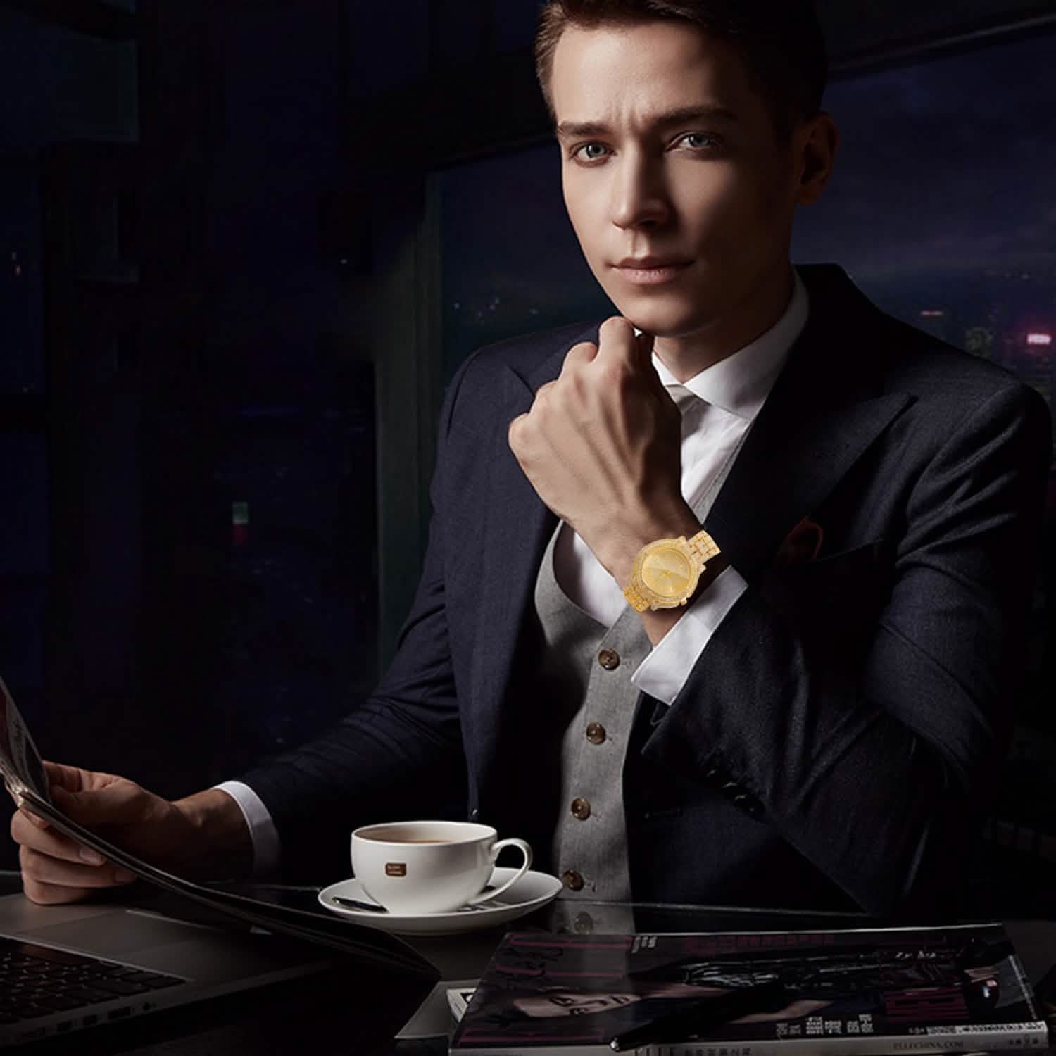 Luxury Crystal Rhinestone Quartz Watch Watches - Tophatter Daily Deals