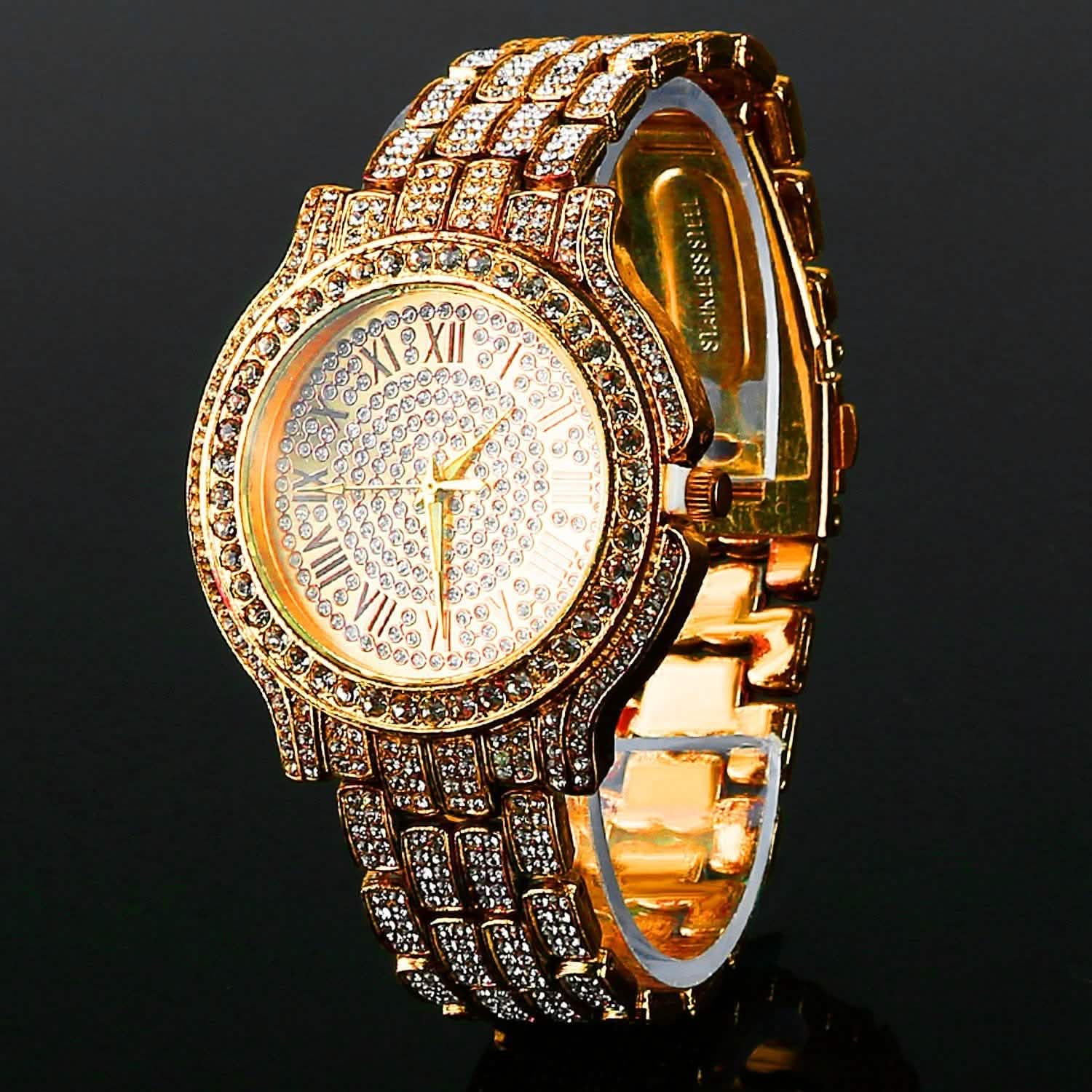Luxury Crystal Rhinestone Quartz Watch Watches - Tophatter Daily Deals
