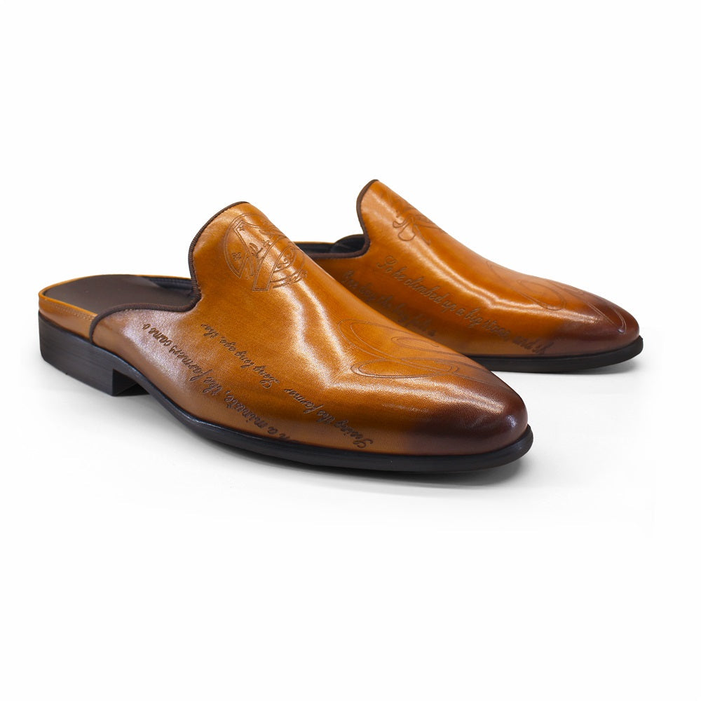 Luxury Italian Leather Fashion Half-top Men Slippers Slippers - Tophatter Daily Deals