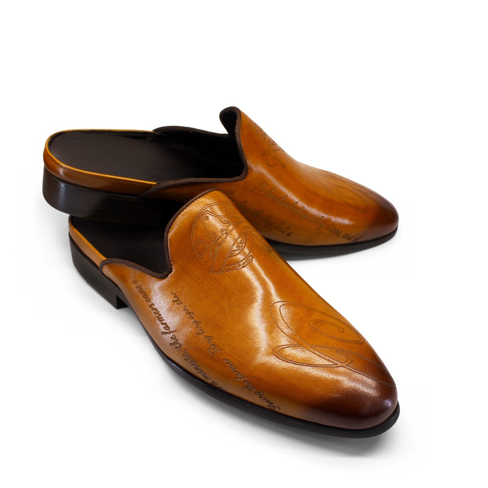 Luxury Italian Leather Fashion Half-top Men Slippers Slippers - Tophatter Daily Deals