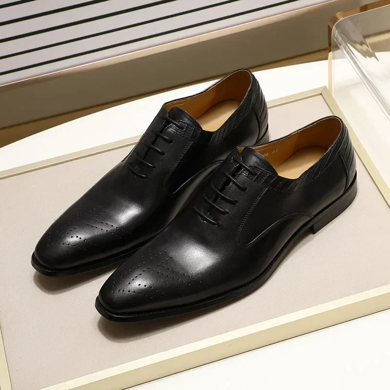Luxury Lace-Up Formal Office Business Oxford Dress Shoes Men Dresses Shoes - Tophatter Daily Deals