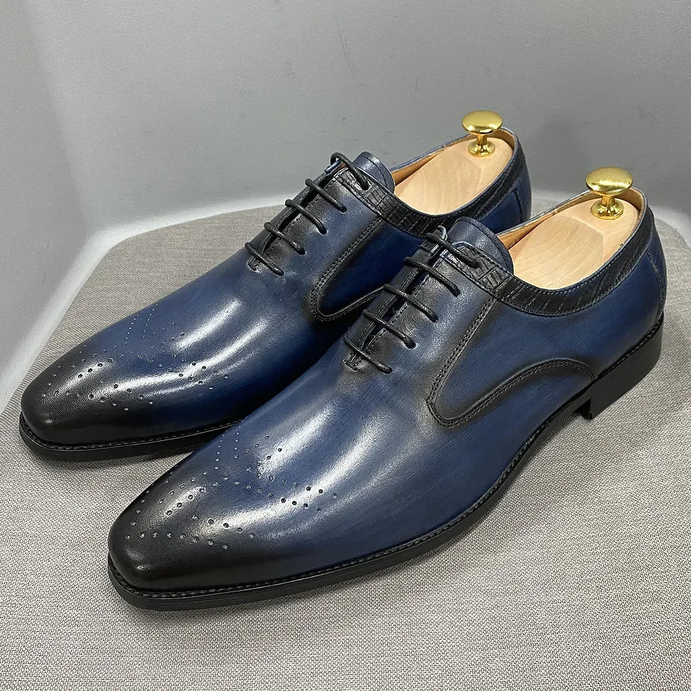 Luxury Lace-Up Formal Office Business Oxford Dress Shoes Men Dresses Shoes - Tophatter Daily Deals