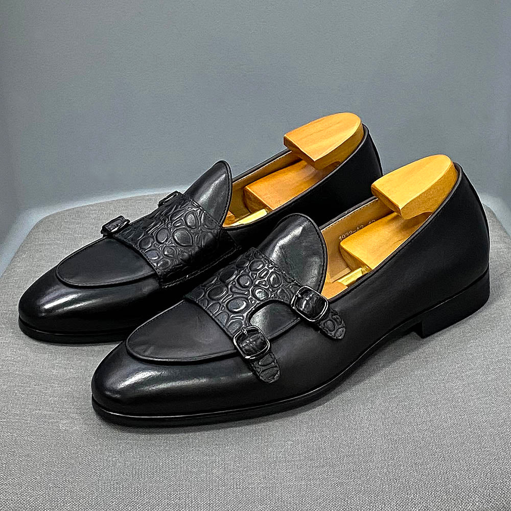 Luxury Men Genuine Cow Leather Dress Shoes Black Men Dresses Shoes - Tophatter Daily Deals