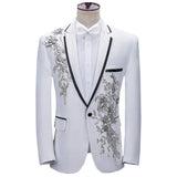 Luxury Patchwork Blazer Single-Button Jacket for Men Men Blazer - Tophatter Daily Deals