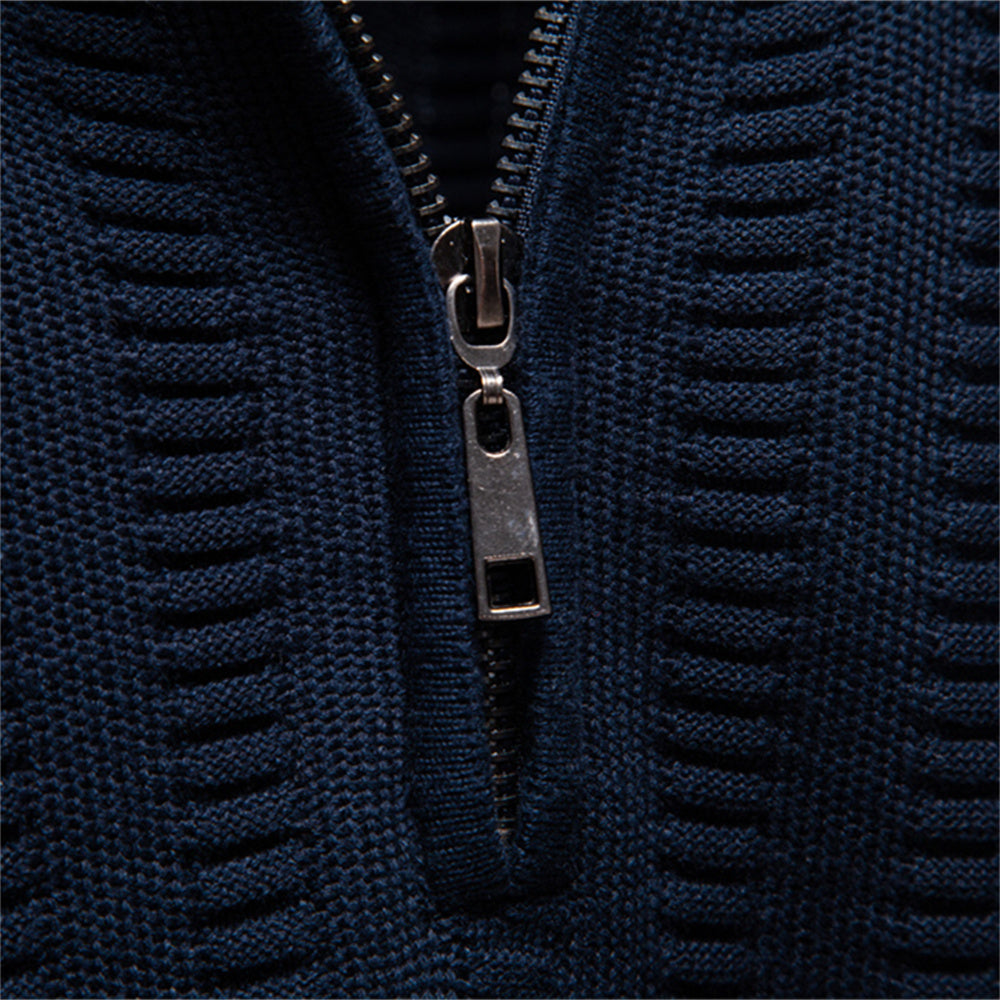 Luxury Striped Thick Warm Crew Neck Winter Sweater Men's Clothing - Tophatter Daily Deals