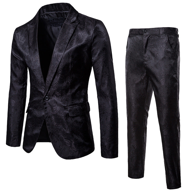 Luxury Tuxedo Dress Men Party Jacquard Suit and Pant Set Men Blazer - Tophatter Daily Deals