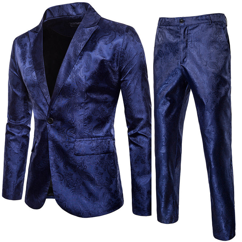 Luxury Tuxedo Dress Men Party Jacquard Suit and Pant Set Men Blazer - Tophatter Daily Deals