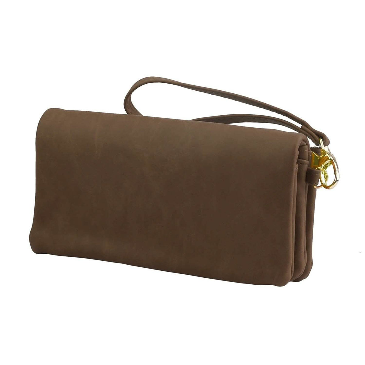 Luxury Women's Leather Clutch Wallet Brown Handbags & Wallets - Tophatter Daily Deals