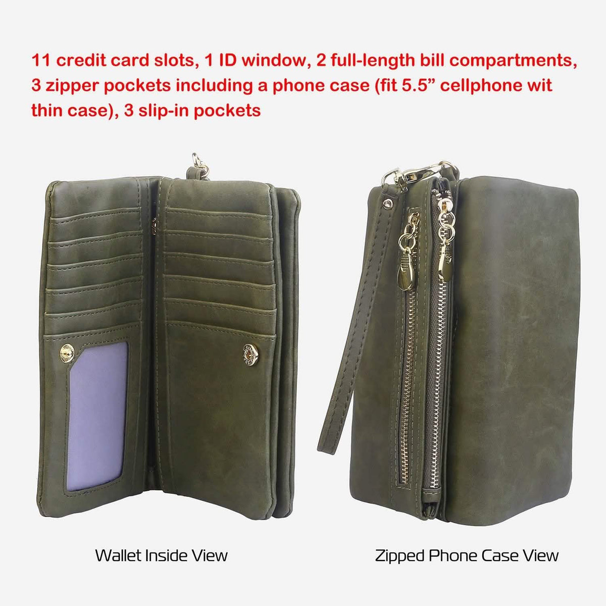 Luxury Women's Leather Clutch Wallet Handbags & Wallets - Tophatter Daily Deals