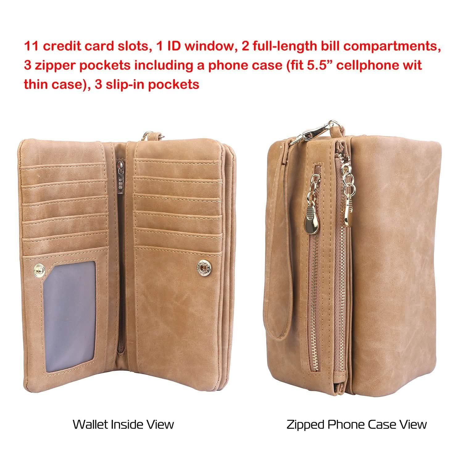 Luxury Women's Leather Clutch Wallet Handbags & Wallets - Tophatter Daily Deals