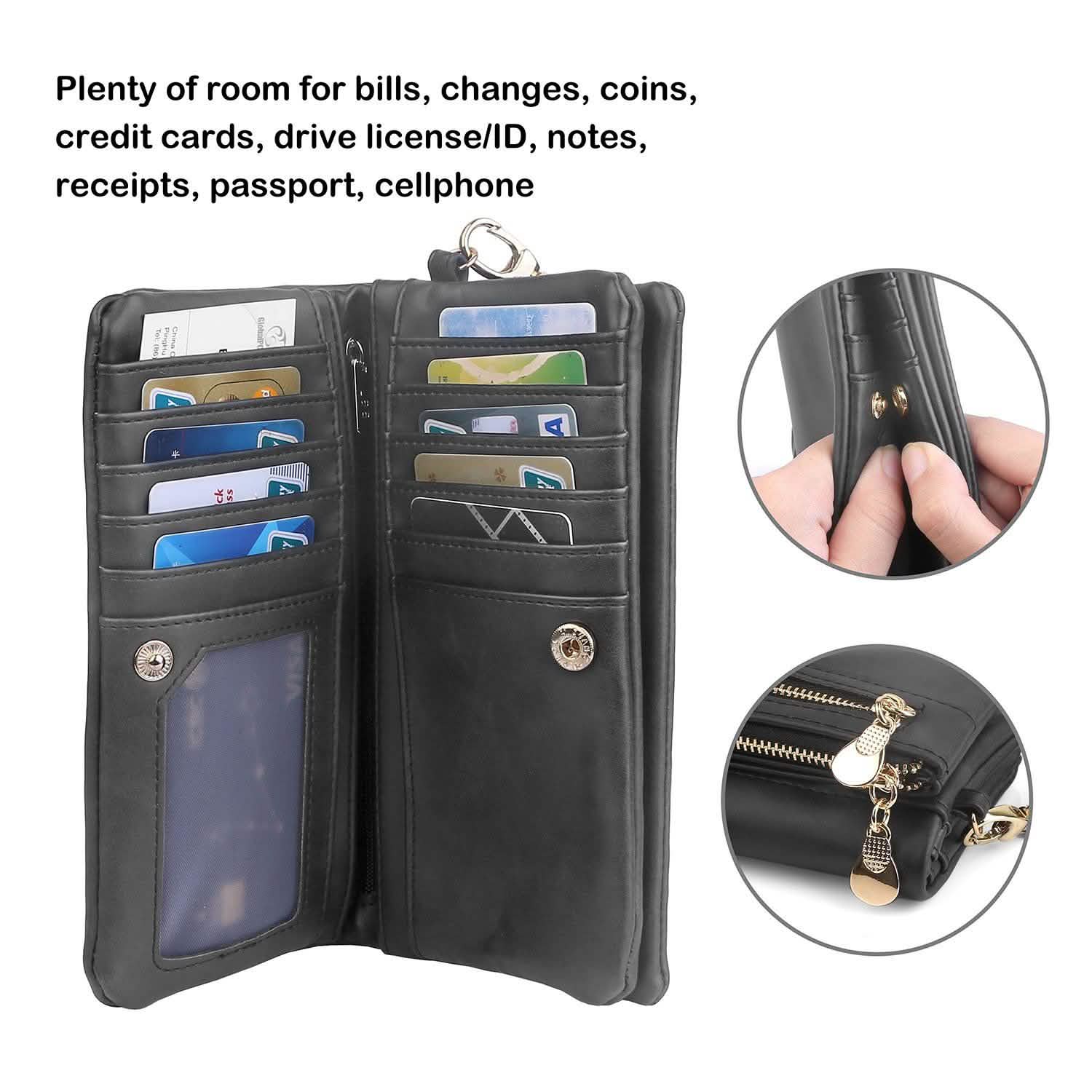 Luxury Women's Leather Clutch Wallet Handbags & Wallets - Tophatter Daily Deals