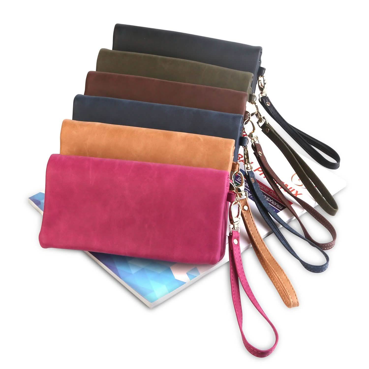 Luxury Women's Leather Clutch Wallet Handbags & Wallets - Tophatter Daily Deals