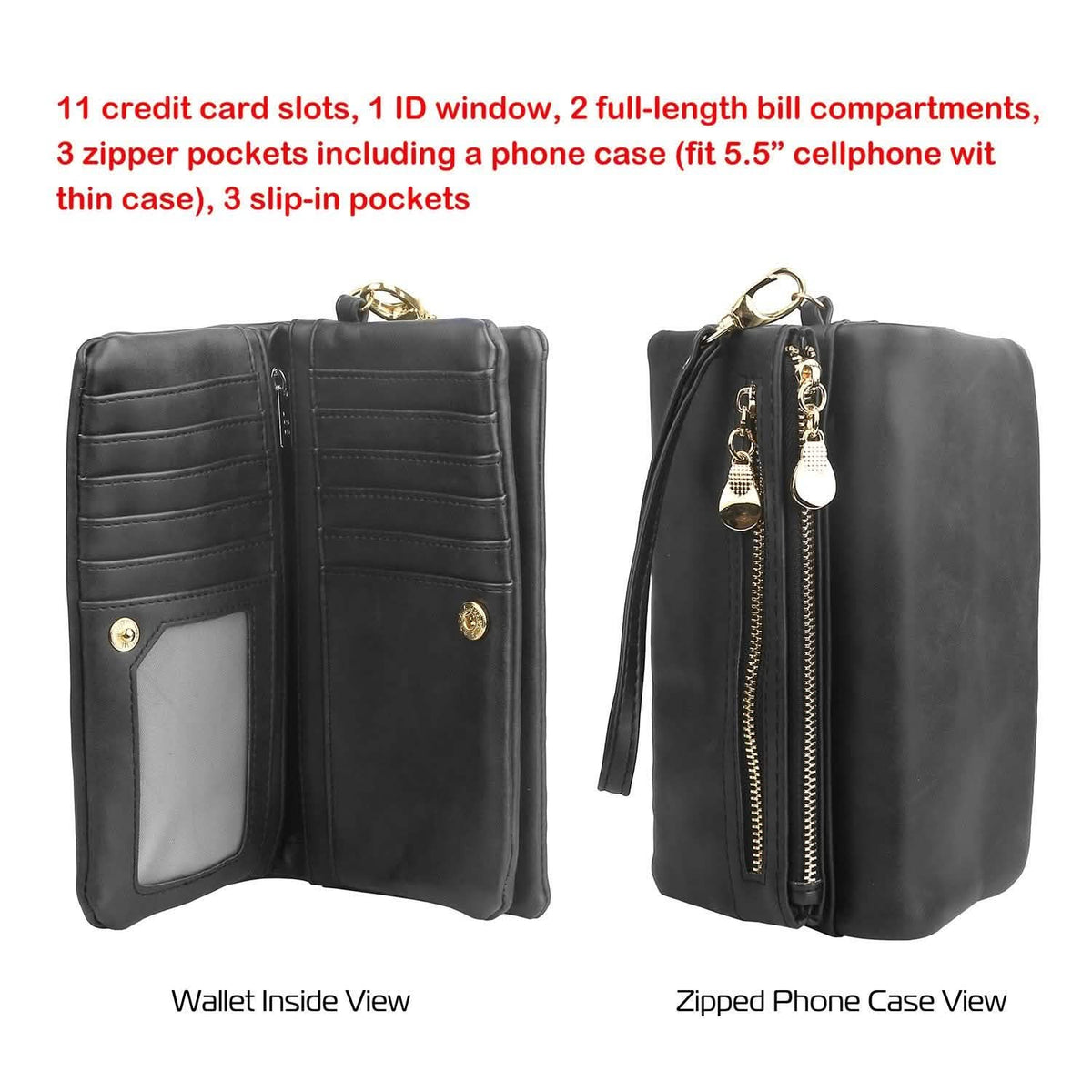 Luxury Women's Leather Clutch Wallet Handbags & Wallets - Tophatter Daily Deals
