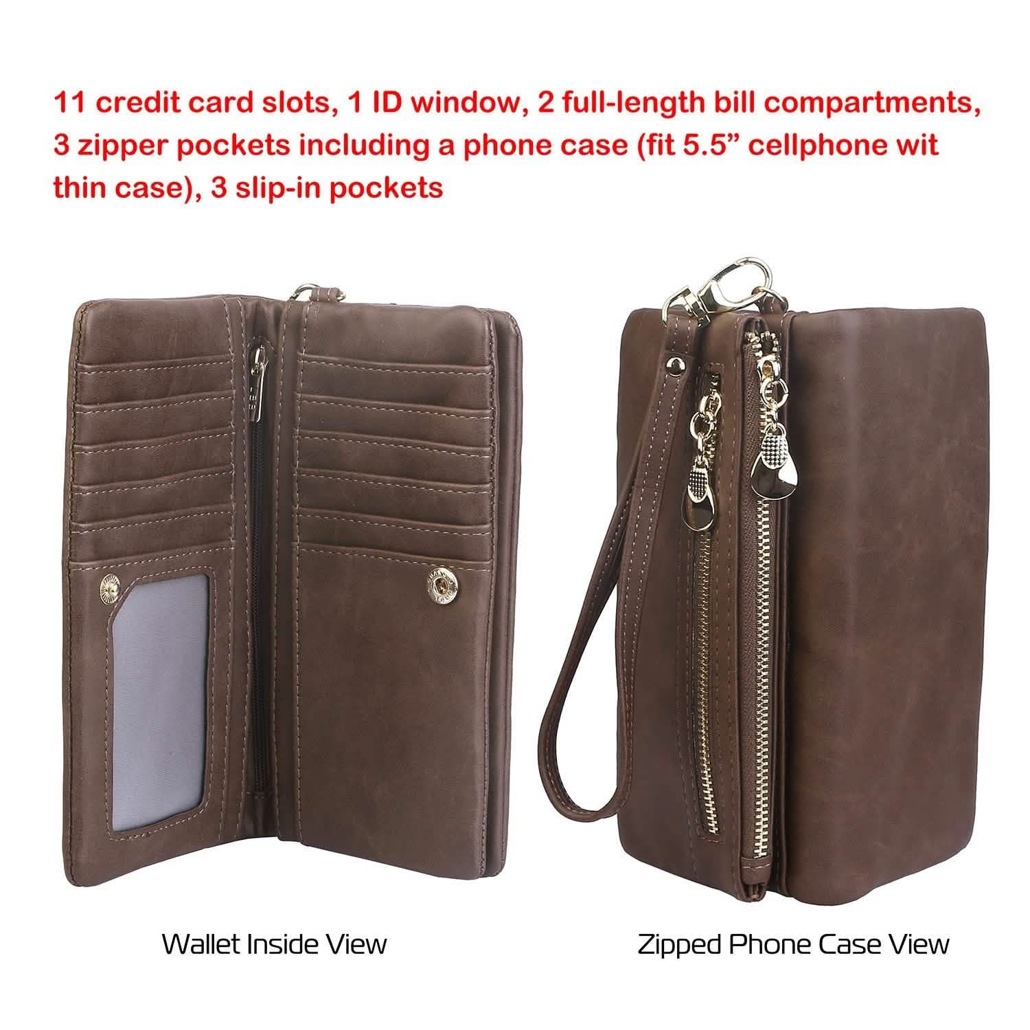Luxury Women's Leather Clutch Wallet Handbags & Wallets - Tophatter Daily Deals