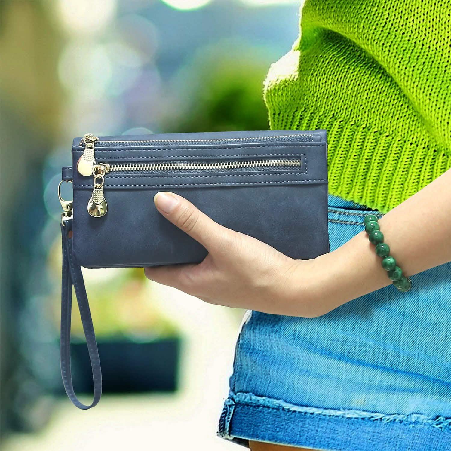 Luxury Women's Leather Clutch Wallet Handbags & Wallets - Tophatter Daily Deals